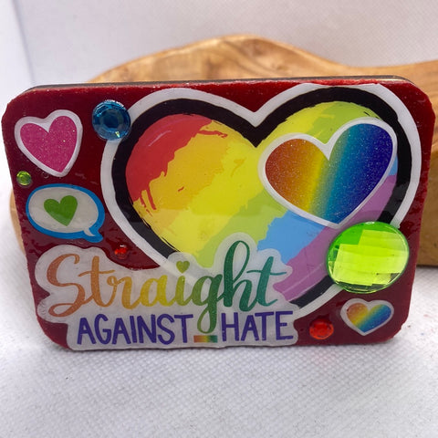 Straight Against Hate Refrigerator Magnet