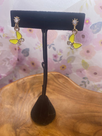 Yellow Butterfly Post Earrings