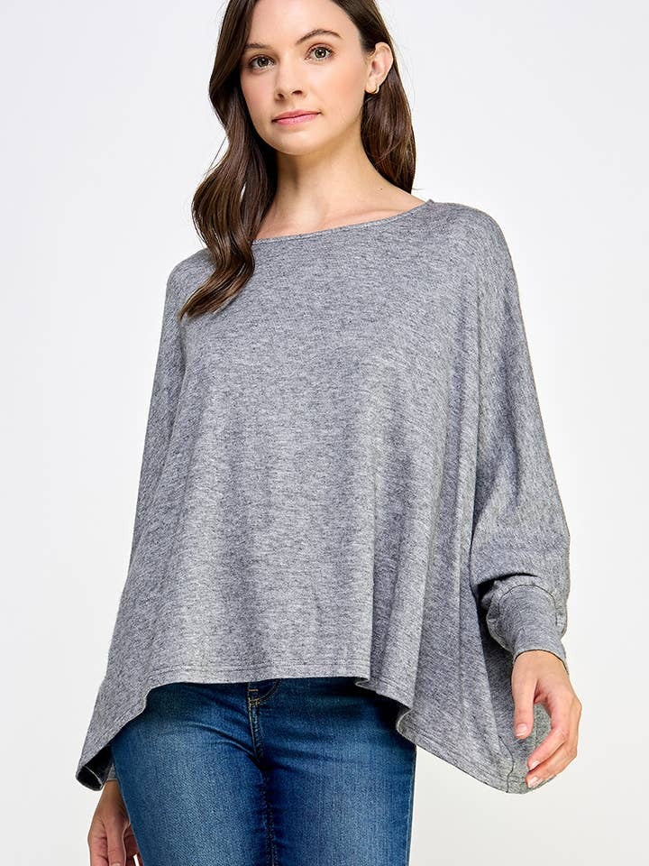 Oversize Dolman Sleeve Knit Top Sweater – - Main Image