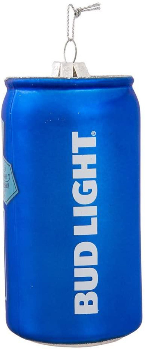 Bud Light Beer Can Glass Ornament