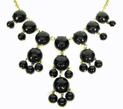 Black Round Bubble Beaded Necklace