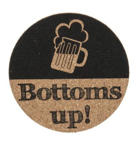 Beer Bottoms Up Cork Drink Beverage Coaster