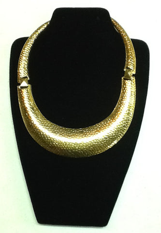 Gold Tone Cuff Choker Necklace