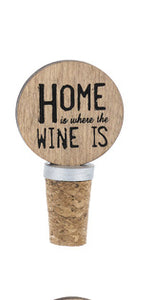 Home is Where the Wine is Wood Bottle Topper