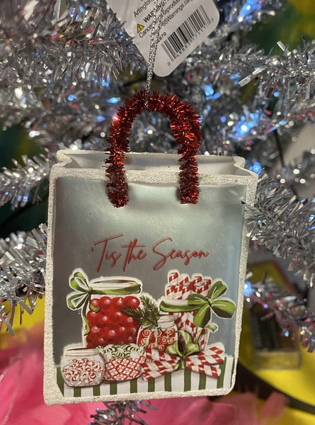 Kringle Candy Company Tis The Season Shopping Bag Ornament