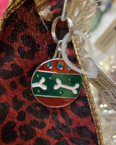 Ball Ornament Engravable Dog Collar Tag
