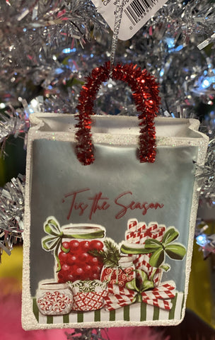 Kringle Candy Company Tis The Season Shopping Bag Ornament