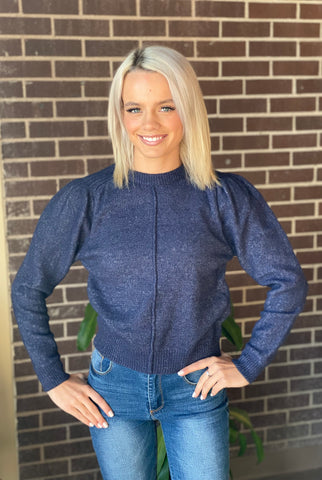 Long Sleeve Pullover Navy Sweater