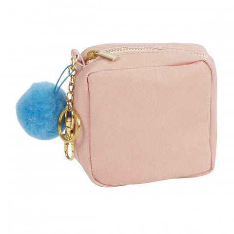 Pink Square Leatherette Change Coin Purse