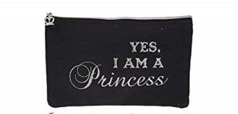 Yes i Am A Princess Black Make up Bag