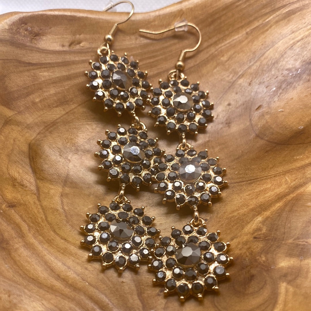 Black Rhinestone Earrings