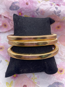 Gold Tone Snake Chain Stretch Bracelet