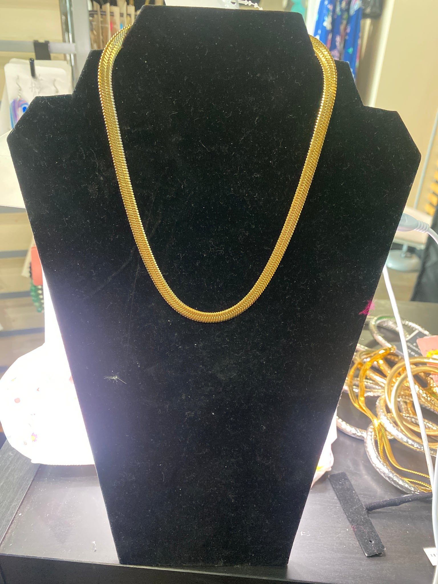 Stainless Steel Gold Tone 16 inch Choker Chain Necklace