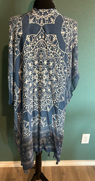 Blue Boho Paisley Kimono