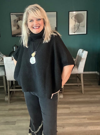 Black Turtleneck Poncho