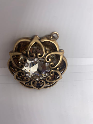 Bronze Flower Rhinestone Charm