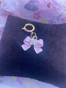 Pink Bow Charm for Bracelet or Necklace