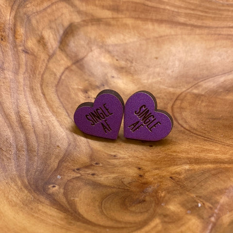 Single AF Purple Heart Earrings