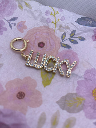 Gold Tone Rhinestone Lucky Charm for Bracelet