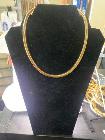 Gold Tone 15 inch Snake Chain Choker Necklace