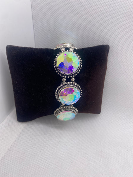 AB Round Stone Clear Stretch Bracelet