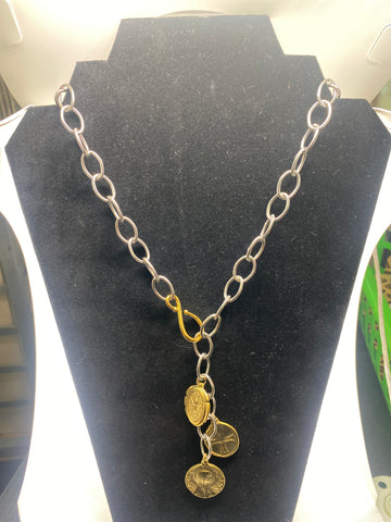 Jewelry necklace with Gold Coin Accents