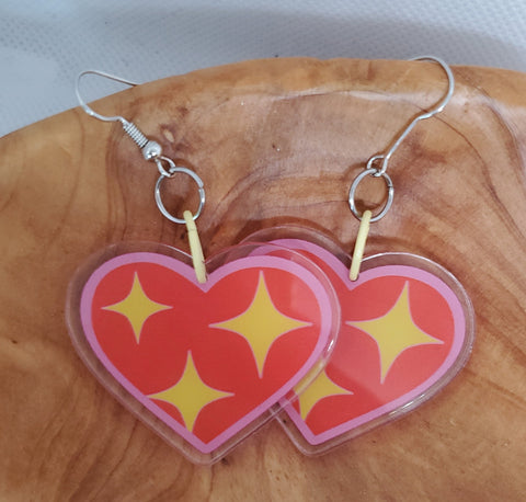 Custom Heart Acrylic Earrings