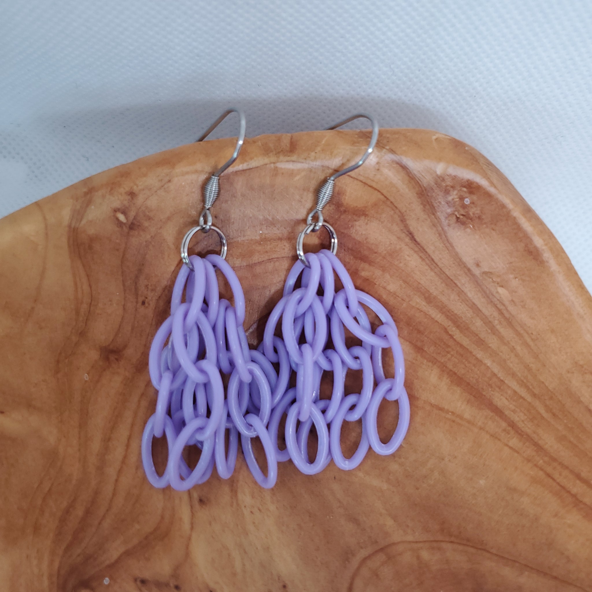 Purple Acrylic Fringe Earrings