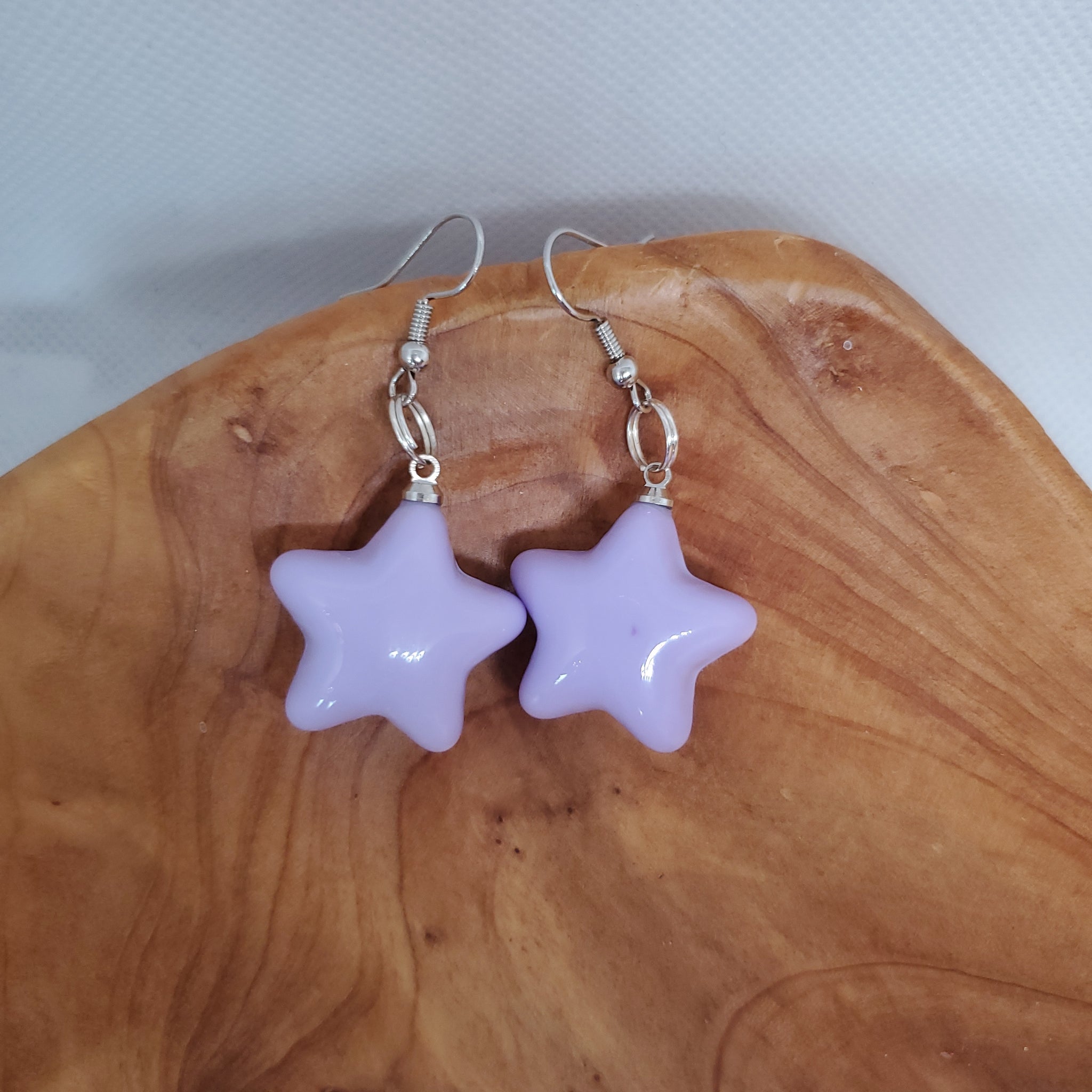 Purple Star Acrylic Earrings