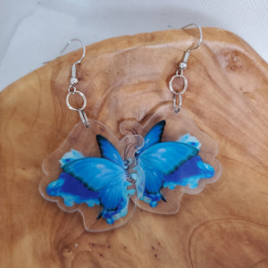 Blue Butterfly Acrylic Earrings