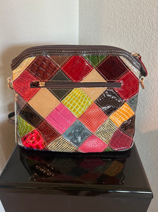 Colorful Genuine Leather Flower Crossbody Cross body Sling Purse