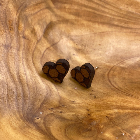 Heart Shape Soccer Ball Post Earrings