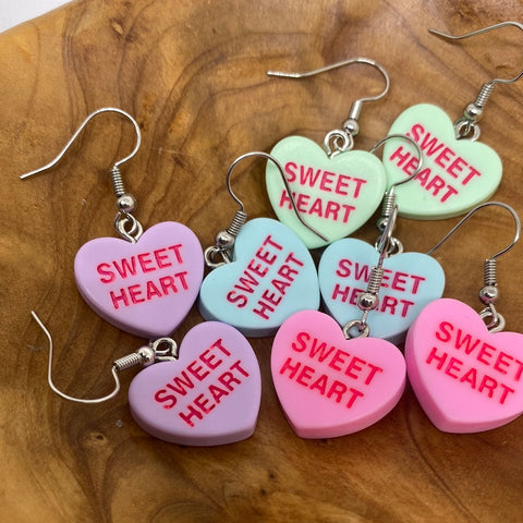 Sweet Heart Acrylic Earrings