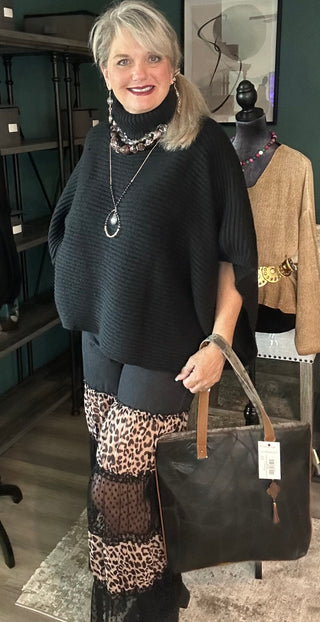Black Turtleneck Poncho