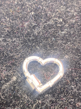 Silver Tone Heart Caribiner