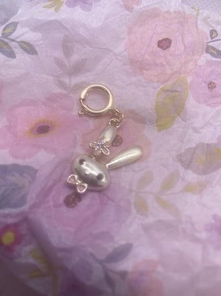 Gold Tone Easter Bunny Head Charm for Bracelet or Necklace