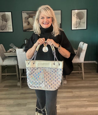 Iridescent Gold Statement Tote Purse