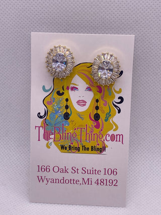 Gold CZ Gold Dipped Pear Shape Diamond Earring