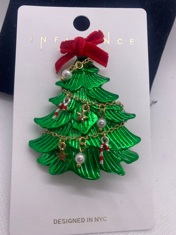 Green Christmas Tree Pin Pendant