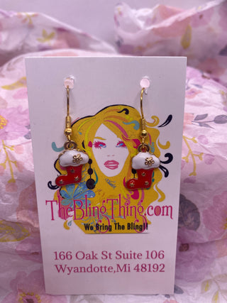 Stocking Christmas Dangle Earrings