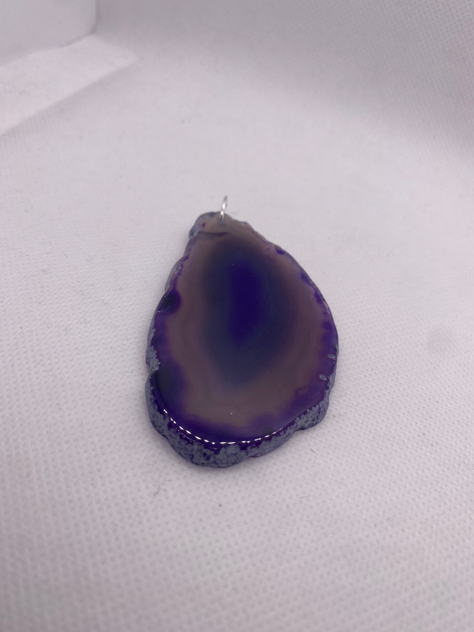 Purple Agate Stone Scarf Necklace