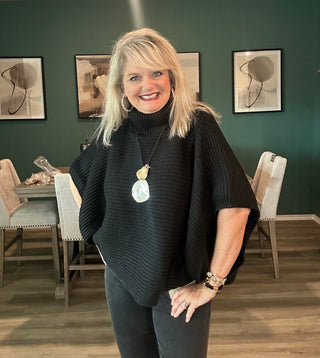 Black Turtleneck Poncho