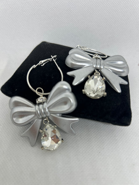 Custom Sandra Ling Designs Crystal Bow Hoop Earrings