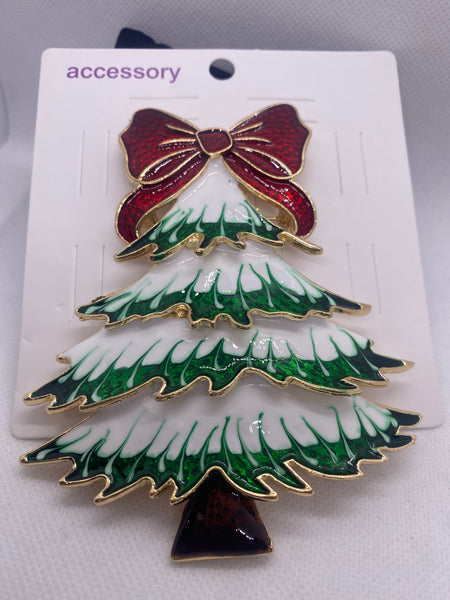 Giant White Green Christmas Tree Pin Pendant