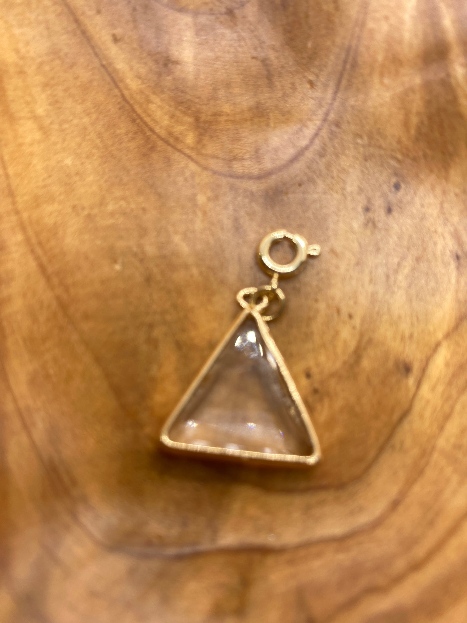 Clear Triangle Charm Gold Tone Accent Necklace or Bracelet