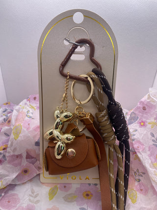 Brown Handbag Purse Charm