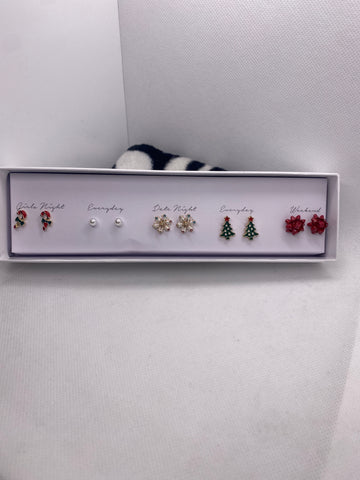 Christmas Days of The Week Post Earrings Candy Canes