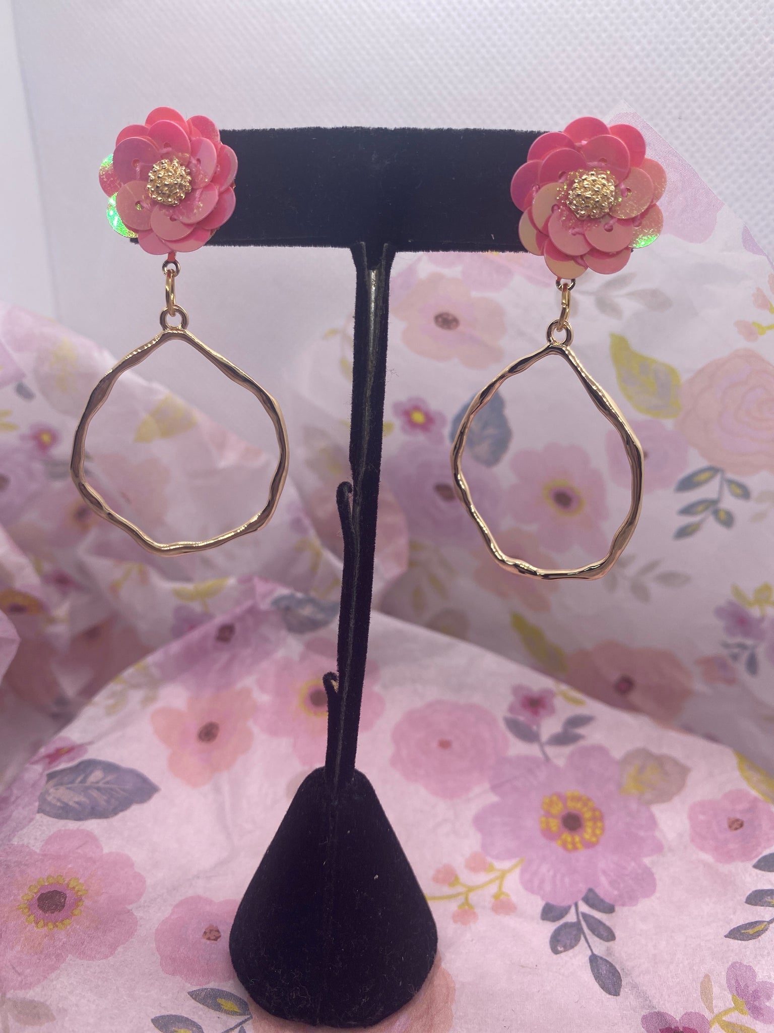 Pink Floral Sunrise Earrings