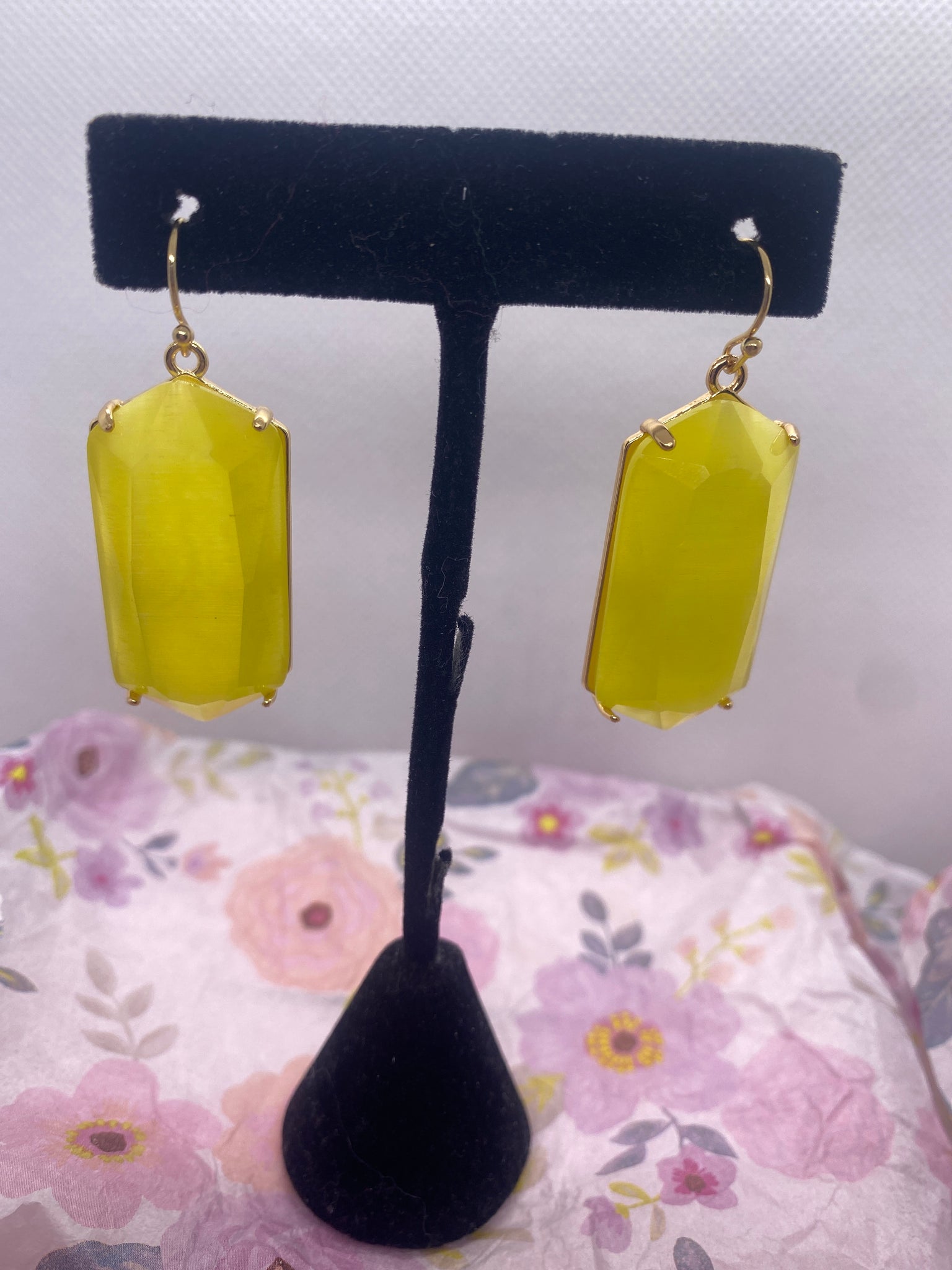 Yellow Dangle Earrings