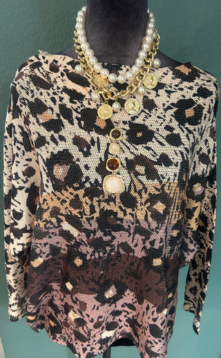Made in Italy Wild Side Ombre Leopard Sweater